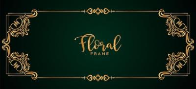 Beautiful Ethnic Golden Frame Floral Green Banner Design – Free Download