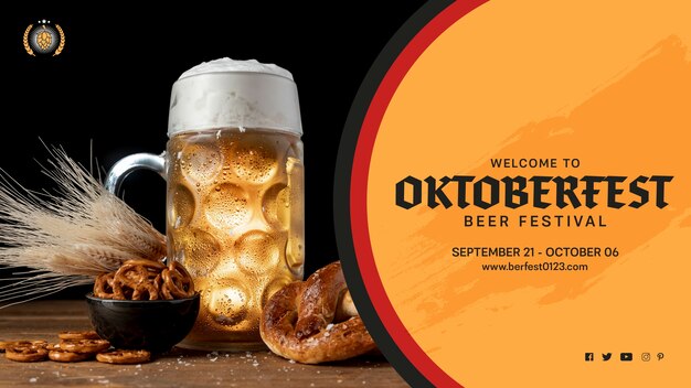 Oktoberfest Beer Mug and Pretzels – Free Download, Download Free Stock Photo