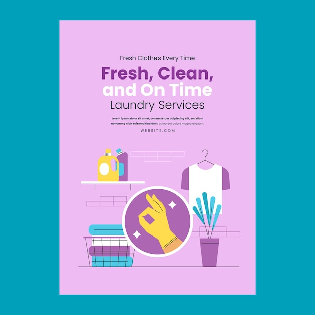 Hand Drawn Laundry Service Template Design – Free Download