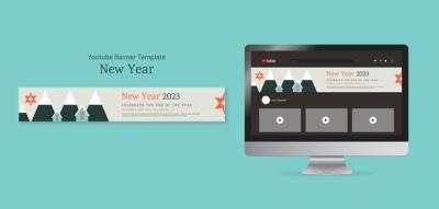 Flat Design New Year Template – Free Download