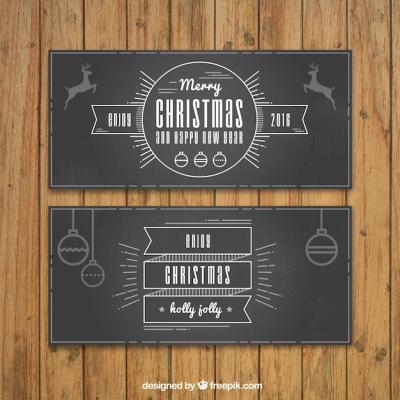 Black Christmas Banners Pack – Free Download