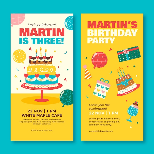 Flat Design Birthday Template for Creative Projects – Free Download