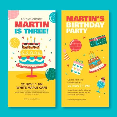 Flat Design Birthday Template for Creative Projects – Free Download