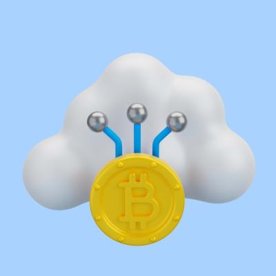 3D Rendering of Cloud Bitcoin Icon – Free to Download