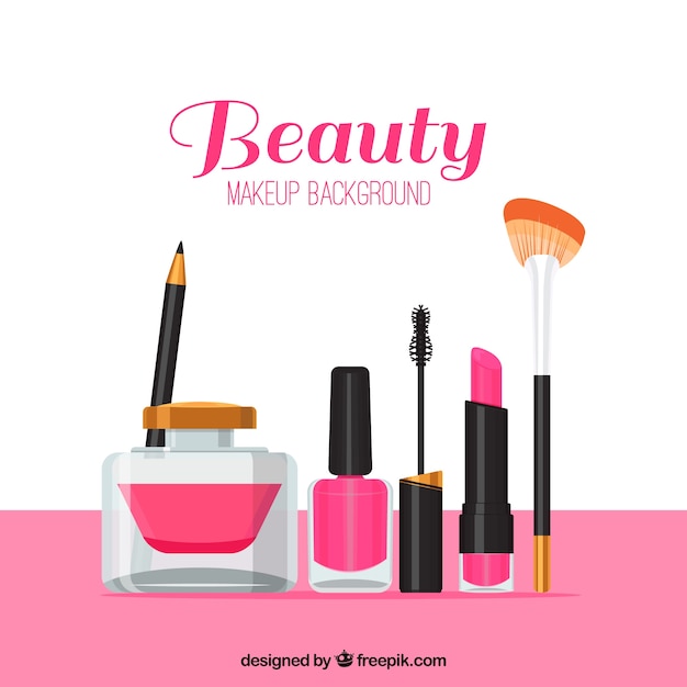 Flat Design of Cosmetics Products – Free Download