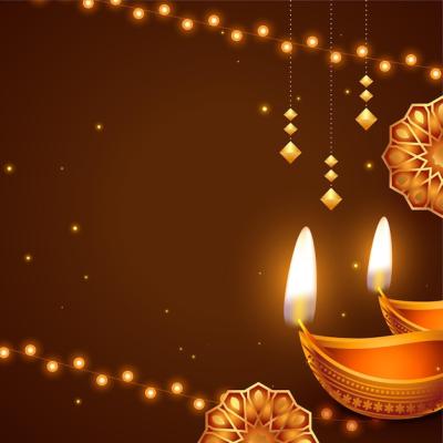 Realistic Diya Design for Diwali Celebration – Free Download