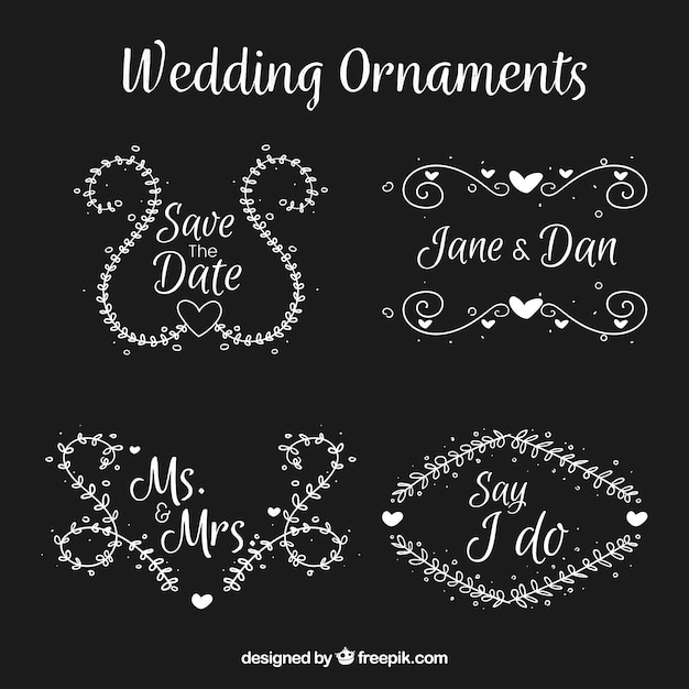 Elegant Wedding Ornaments: Free Download for Stunning Vector Templates