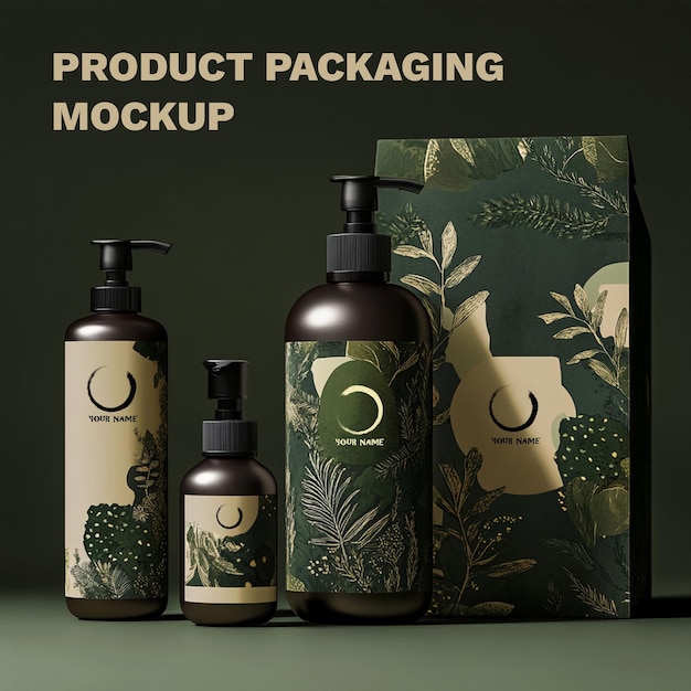 High-Quality Mockup Template for Natural Skincare Product Packaging – Free Download