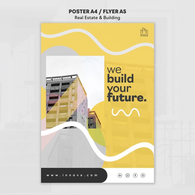 Flat Design Real Estate Template – Free Download