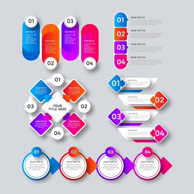 Colorful Gradient Infographic Elements – Free Download