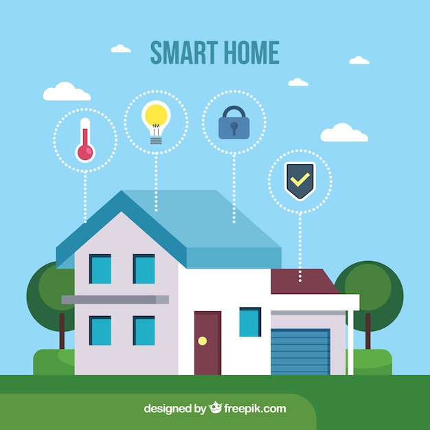 Flat Style Smart Home Vector Template – Free Download