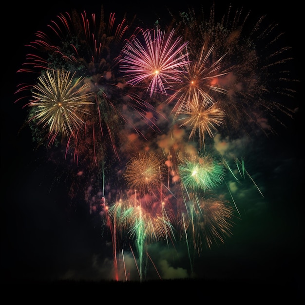 Breathtaking Fireworks Illuminating the Night Sky – Free Download