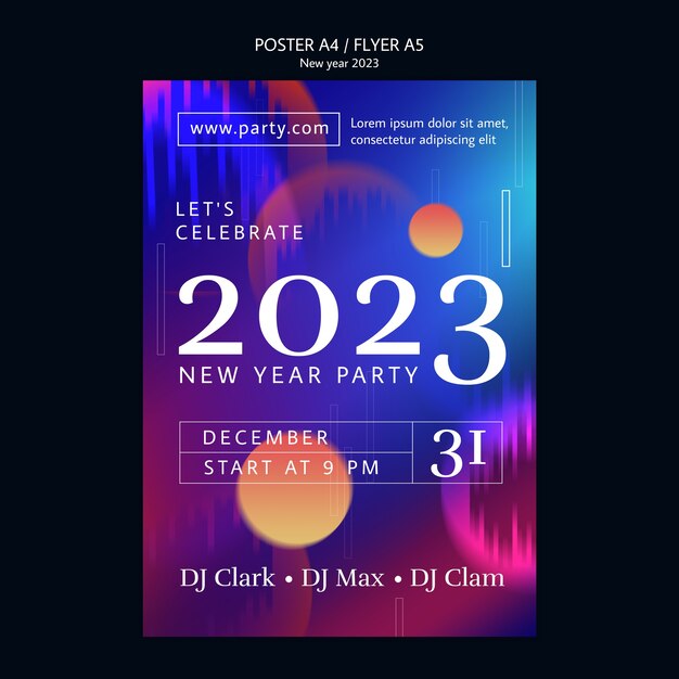 Happy New Year Poster Template – Free Download