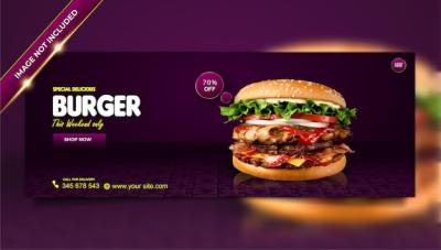 Luxury Delicious Burger Menu Template for Social Media – Free Stock Photo Download