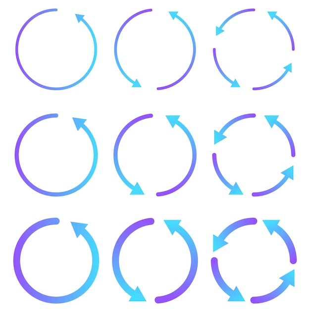 Doodle Sync Arrows Set in Gradient Colour – Free Download