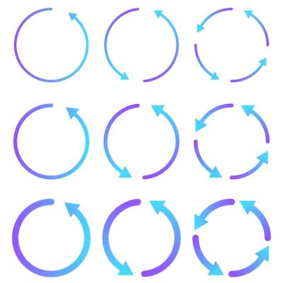 Doodle Sync Arrows Set in Gradient Colour – Free Download