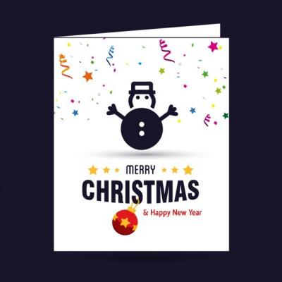 Christmas Card Featuring a Snowman – Free Download