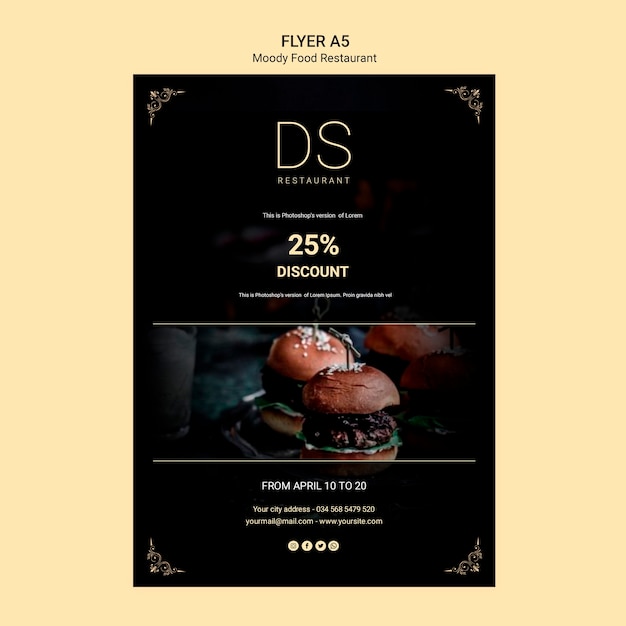 Moody Food Restaurant Poster – Free Download