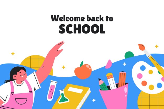 Flat Background Designs for Back to School Season – Free Download