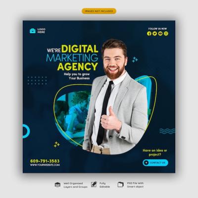 Digital Marketing Agency & Corporate Social Media Post Template – Free Download