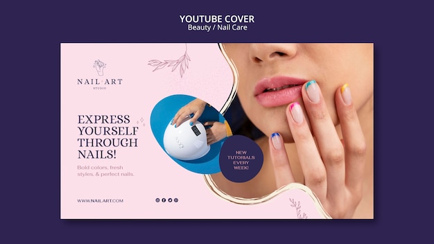 YouTube Cover Template for Nail Care – Free Download