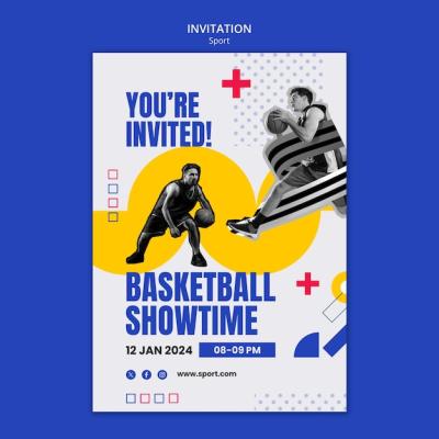 Flat Design Workout Invitation Template – Free Download