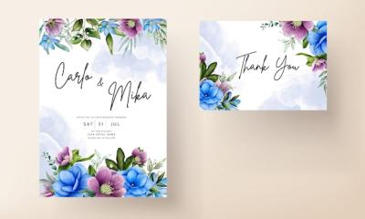 Beautiful Watercolor Floral Wedding Card Template – Free Download