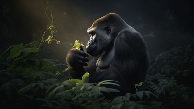 3D Rendering of Gorilla Portrait – Free Download