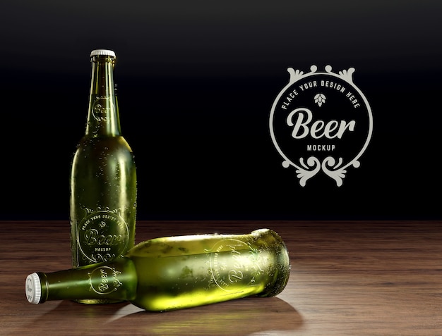 Beer Bottle Logo Mockup – Free Download