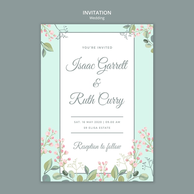 Floral Wedding Invitation Template – Free Download