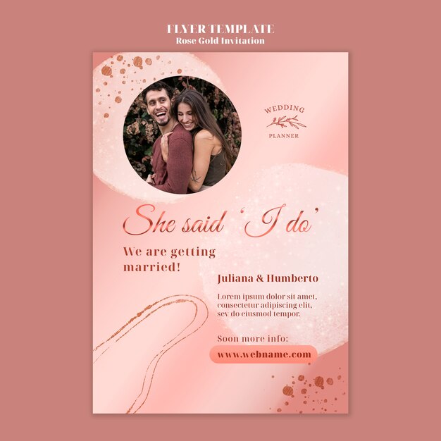 Rose Gold Poster Design Template – Download Free Stock Photo