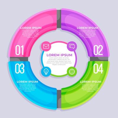 Flat Circular Diagram Infographic Template – Free Download