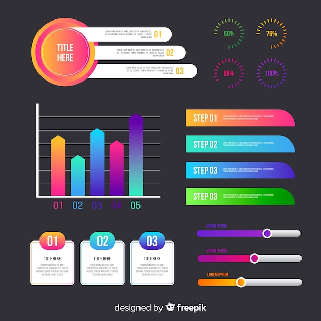 Infographic Gradient Element Set – Free Download