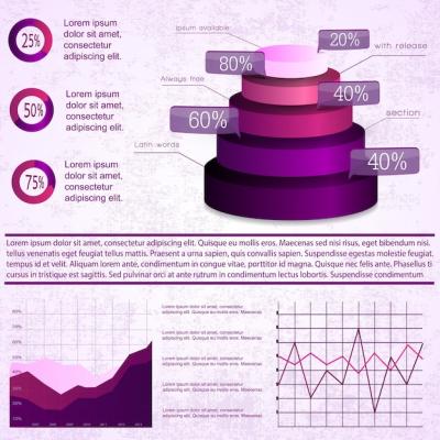 Vintage Infographics Set Featuring Business Diagrams and Charts – Free Download