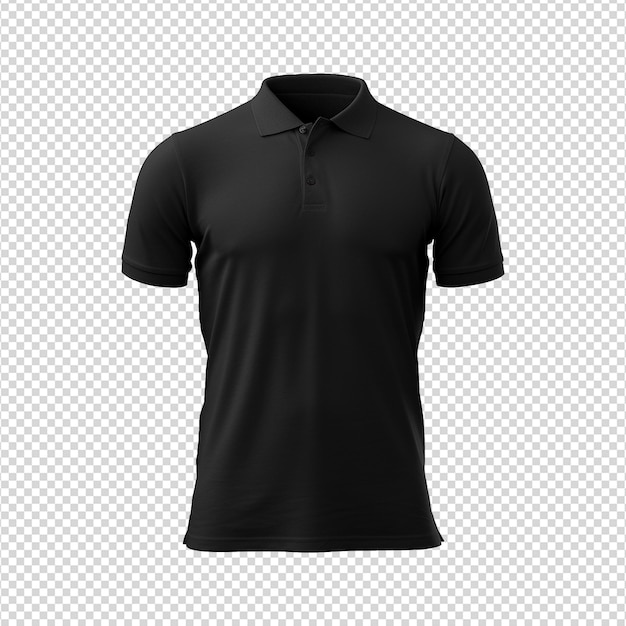 Black Polo T-Shirt with Short Sleeves on Transparent Background – Free Download