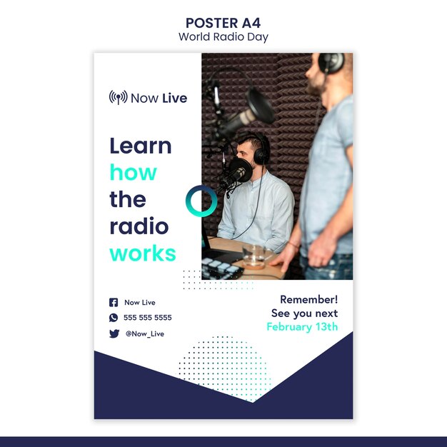 Poster Template for World Radio Day – Free Download