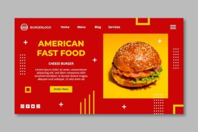 Delicious American Food Vector Template – Free Download