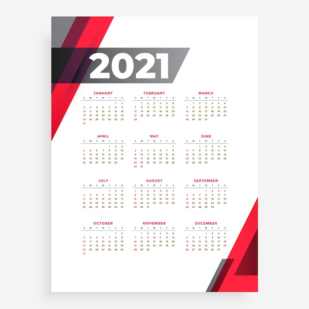 New Year Calendar in Flat Style – Free Download