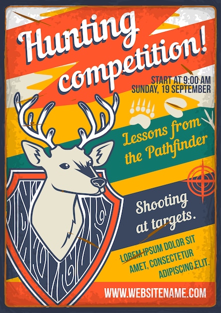 Hunting Deer Competition Vector Template – Free Download