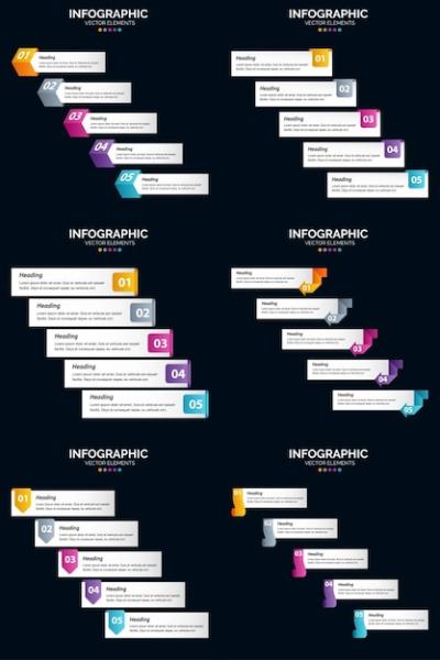 5 Steps Cycle Diagrams and Timelines Infographics Pack – Free Download