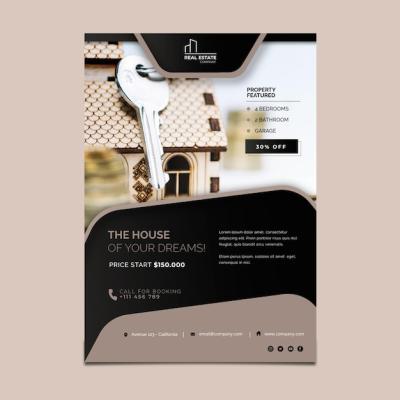 Real Estate Flyer Vertical Design – Free Download