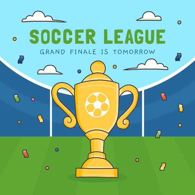 Hand Drawn Soccer League Final Illustration – Free Download