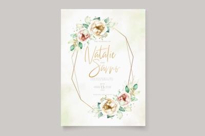 Soft Color Peonies Watercolor Invitation Card Set – Free Download