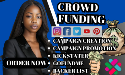 I Will Create and Promote Your Crowdfunding Campaign on Kickstarter, GoFundMe, and Indiegogo