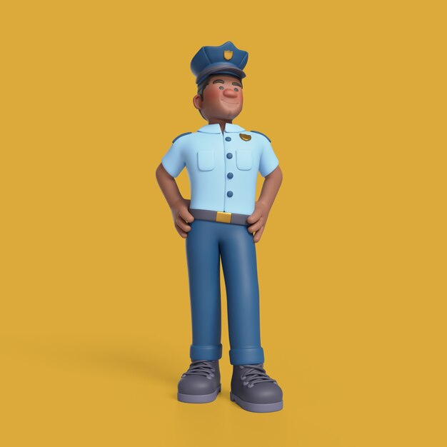 3D Rendering of Police Character – Free Stock Photo for Download