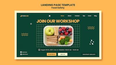 Food Safety Landing Page Design Template – Download Free Stock Photo