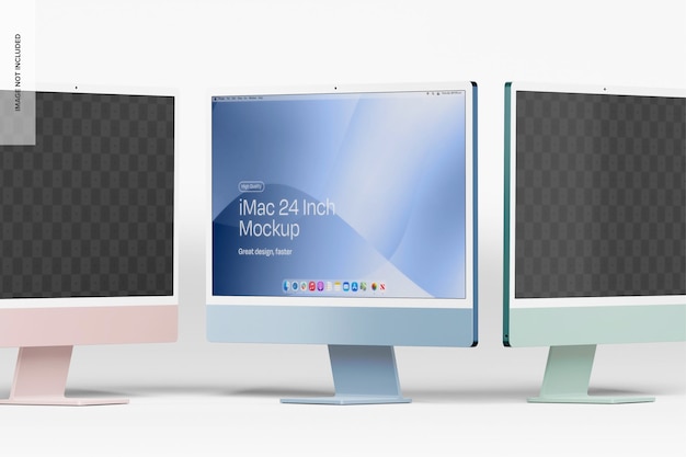 24 Inch iMac Screen Mockup Side View – Free Download