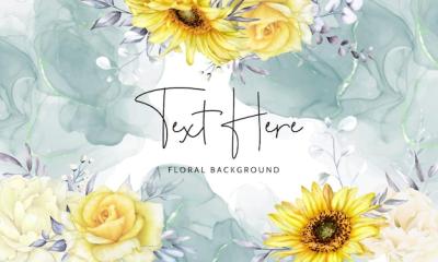 Hand Drawn Watercolor Floral Background Template – Free to Download