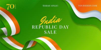 Horizontal Sale Banner Template for India Republic Day Celebrations – Free Download