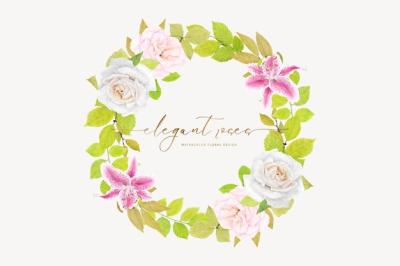 Wreath Floral and Leaves Ornament Illustration – Free to Download